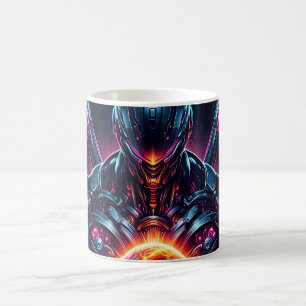 Abstrakter Cyber-Kosmischer Wächter Futuristischer Kaffeetasse