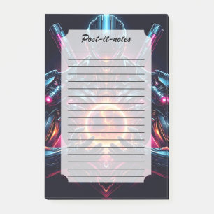 Abstrakter Cyber-Kosmischer Wächter Futuristischer Post-it Klebezettel