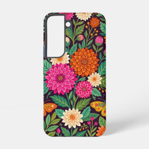 Abstrakter Dahlien-Garten-Schmetterlinge Samsung-H Samsung Galaxy Hülle