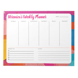 Abstrakter Design Weekly Planer personalisieren Notizblock