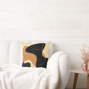 Abstrakter Designer für Schwarz und Braun Kissen