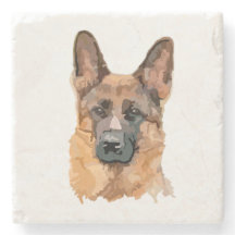 Abstrakter deutscher Shepard Stone Untersetzer