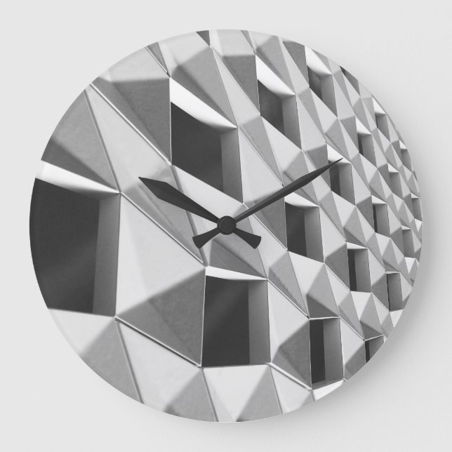 Abstrakter diagonaler Muster-Entwurf Große Wanduhr (Vorderseite)