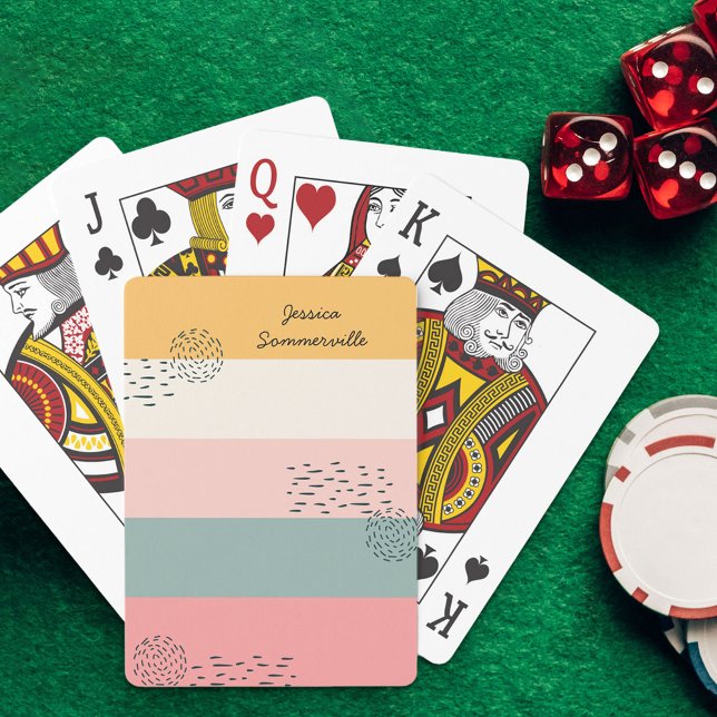 Abstrakter Doodle-Farbblock Personalisierter Strei Spielkarten (Von Creator hochgeladen)