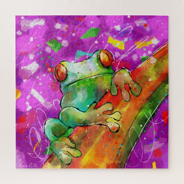 Abstrakter Doodle Frosch Puzzle (Vertikal)