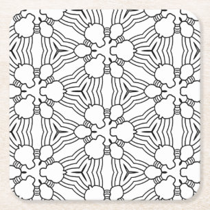 abstrakter Doodle-Untersetzer Rechteckiger Pappuntersetzer