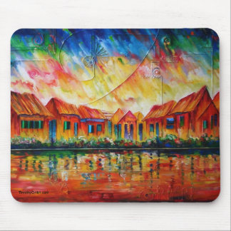 Abstrakter DorfCityscape XX - Mousepad