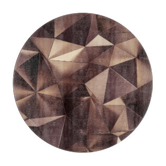 Abstrakter Dreieck-Kristall, 3D-Abbildung. Schneidebrett