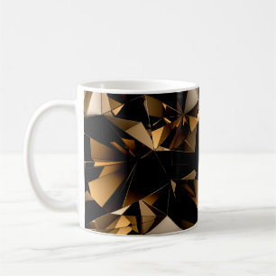 Abstrakter dreieckiger Kristallhintergrund. Kaffeetasse