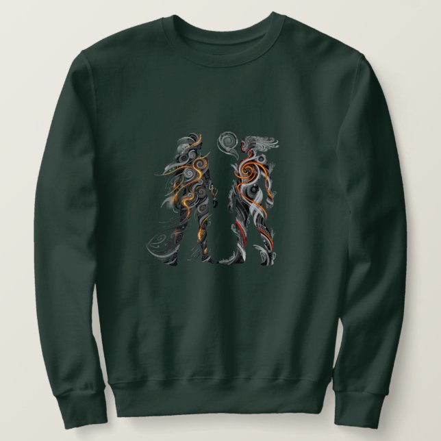 Abstrakter Dualitäts-Männer-Sweatshirt Sweatshirt (Design vorne)