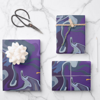 Abstrakter Durchfluss der Farben Geschenkpapier Set