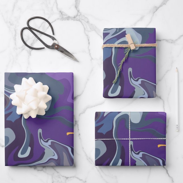 Abstrakter Durchfluss der Farben Geschenkpapier Set (Vorderseite)