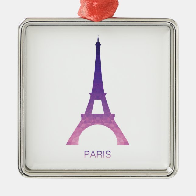 Abstrakter Eiffel-Turm Ornament Aus Metall (Vorne)