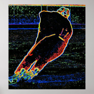 Abstrakter Eis-Hockey-Spieler Poster