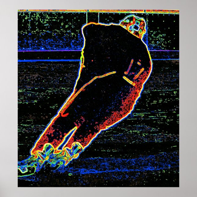 Abstrakter Eishockey-Spieler Poster (Vorne)