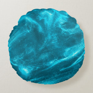 Abstrakter eleganter mintgrüner Glitter Rundes Kissen
