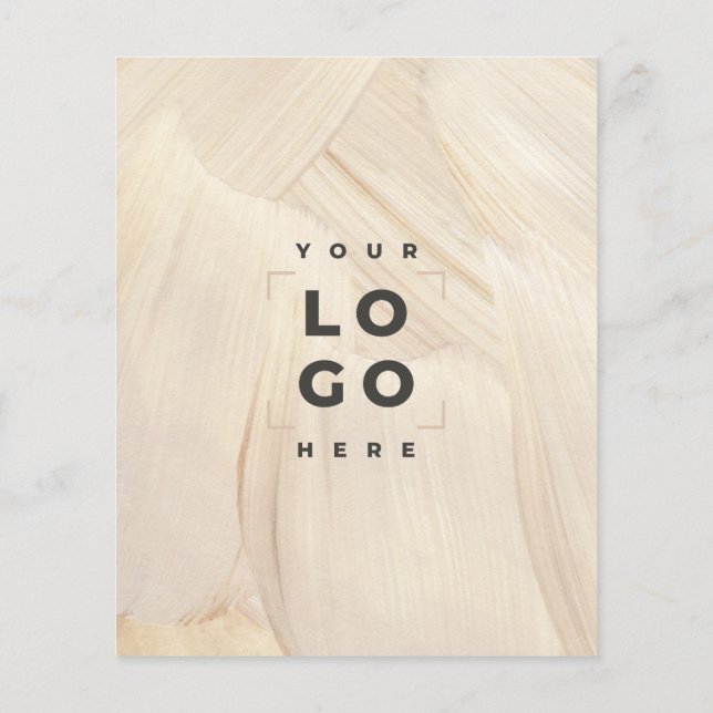 Abstrakter Eleganter Neutraler QR-Code Flyer (Hinten)