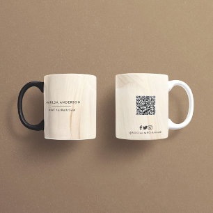 Abstrakter Eleganter Neutraler QR-Code Tasse