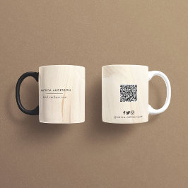 Abstrakter Eleganter Neutraler QR-Code Tasse