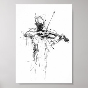 Abstrakter Eleganter Violinist Poster