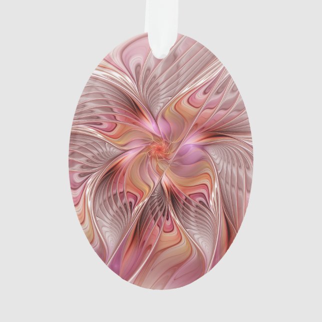 Abstrakter Engel Farbenfrohe Fantasie Fraktal Art Ornament (Rückseite)