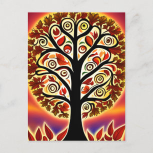 Abstrakter Erntebaum Postkarte