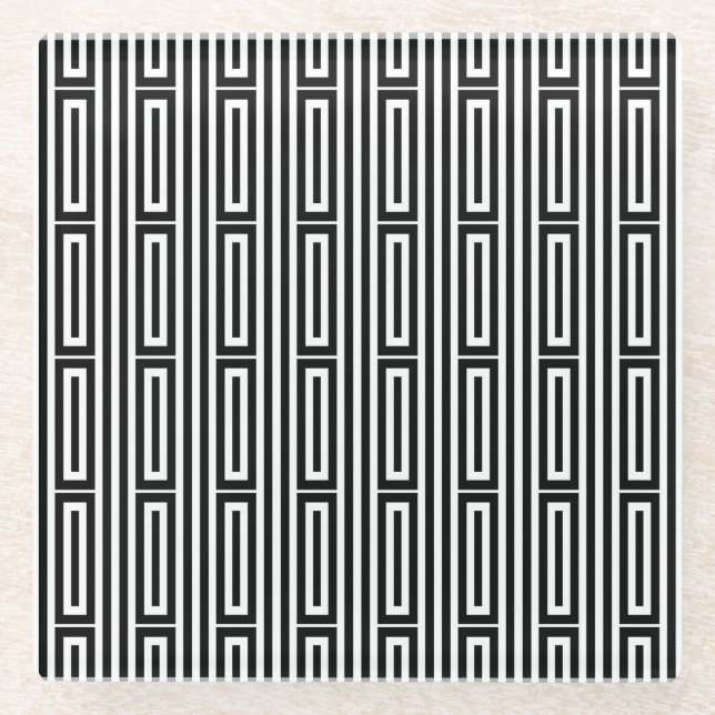 Abstrakter ethnischer Hintergrund Glasuntersetzer (Vorderseite)