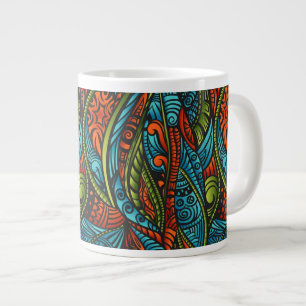 Abstrakter ethnischer Hintergrund Jumbo-Tasse
