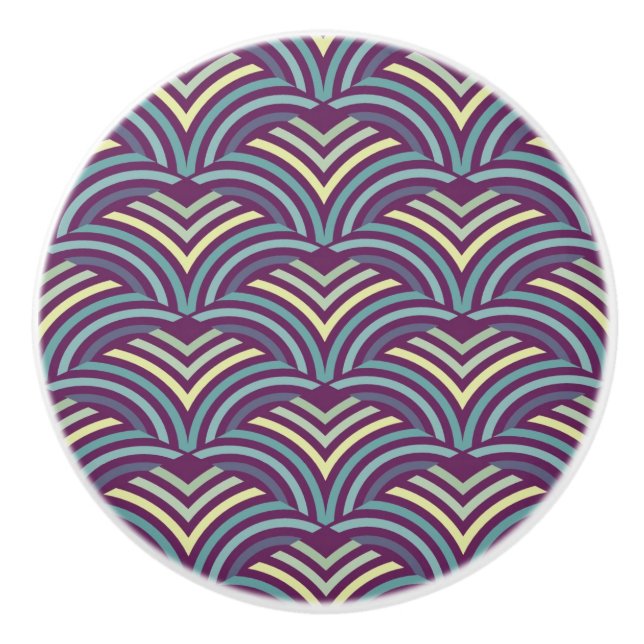 Abstrakter ethnischer Hintergrund Keramikknauf (Vorderseite)