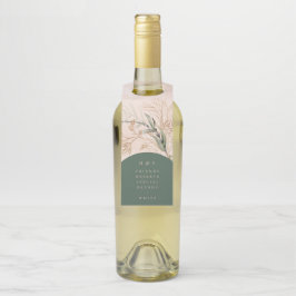 Abstrakter Eukalyptus Moderner Grüner Moos Flaschenanhänger