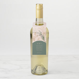 Abstrakter Eukalyptus Moderner Grüner Moos Flaschenanhänger