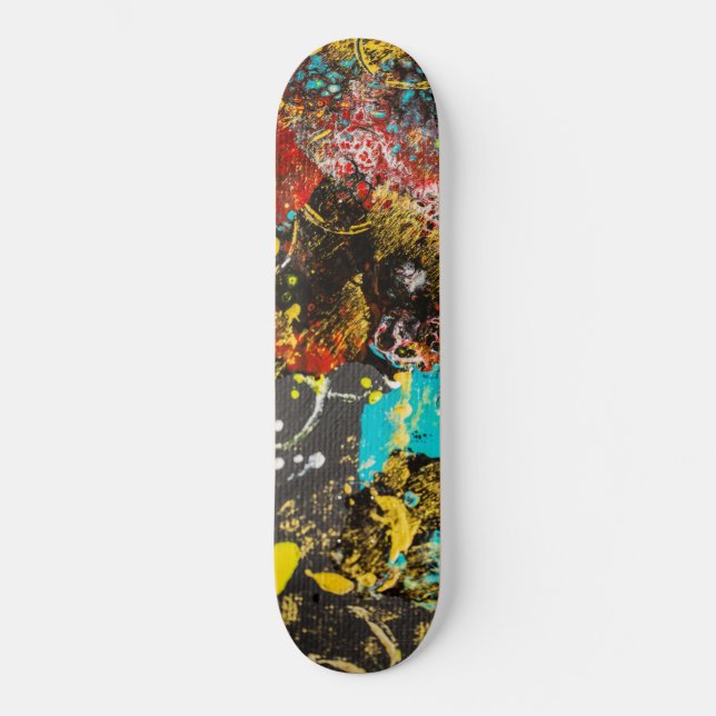 Abstrakter Expressionismus #1 Skateboard (Vorderseite)