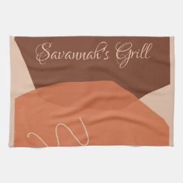 Abstrakter Expressionismus, braun und Terracotta Geschirrtuch