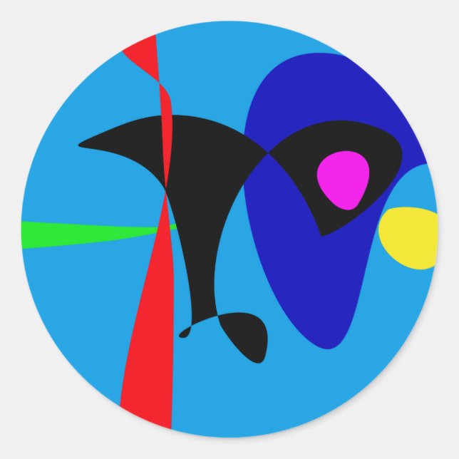 Abstrakter Expressionismus Einfache digitale Kunst Runder Aufkleber (Vorderseite)