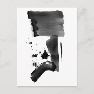 Abstrakter Expressionismus Schwarz-weiß Postkarte