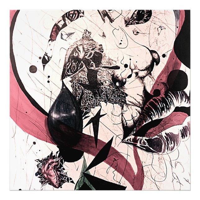 Abstrakter Expressionismus Wall Art: Mixed Media Fotodruck (Vorne)