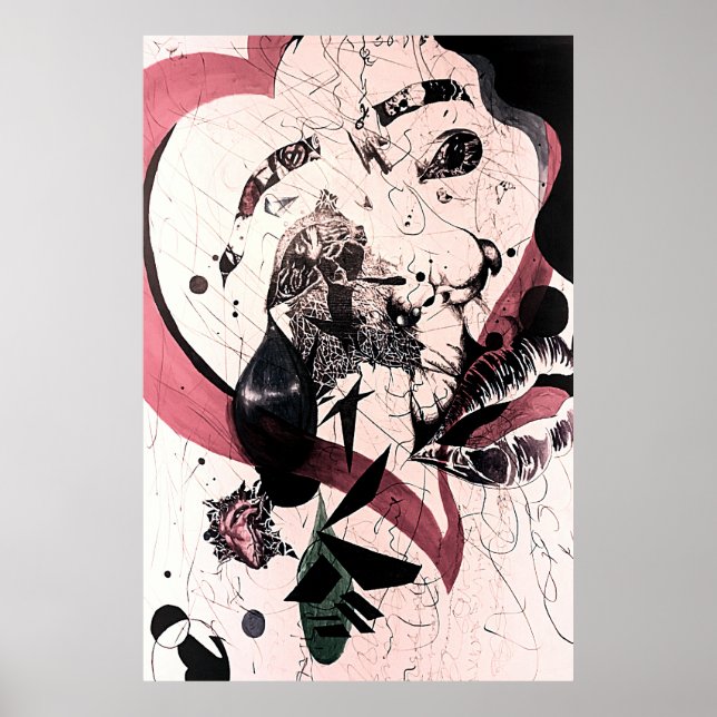 Abstrakter Expressionismus Wall Art: Mixed Media Poster (Vorne)
