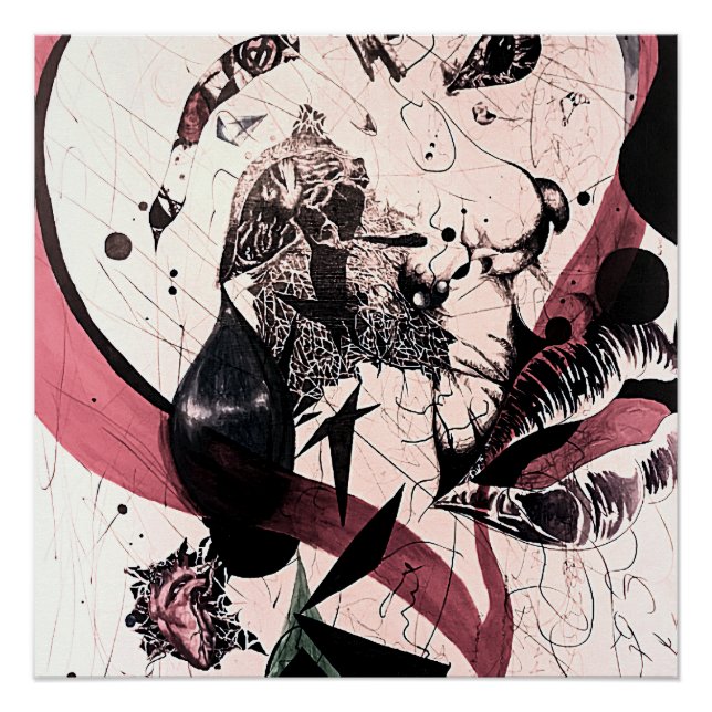 Abstrakter Expressionismus Wall Art: Mixed Media Poster (Vorderseite)