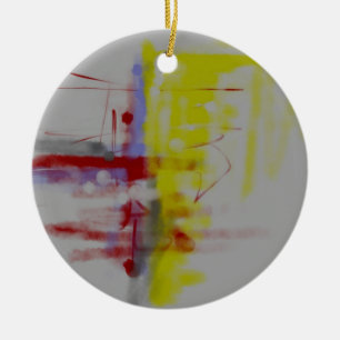 Abstrakter Expressionist in Graurot Keramikornament