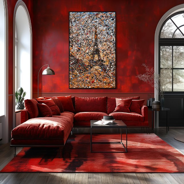 Abstrakter Expressionist Paris Eiffelturm Drip Art Poster (Von Creator hochgeladen)