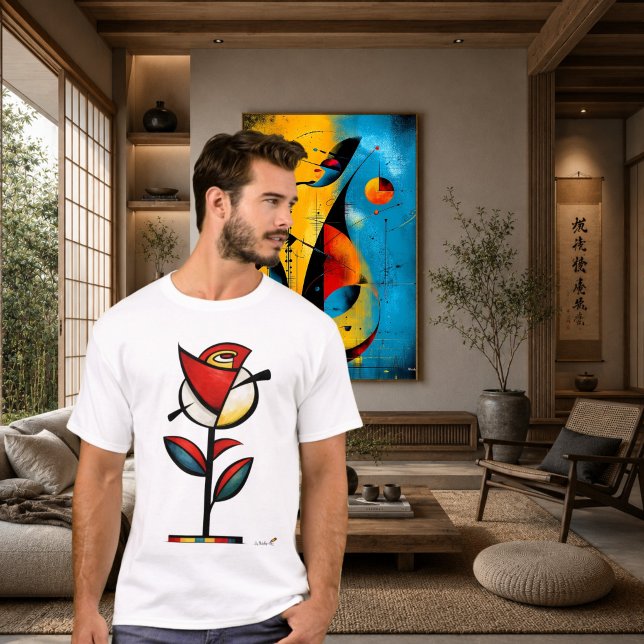 Abstrakter Expressionist Rose Moderne Blumenkunst T-Shirt (Von Creator hochgeladen)
