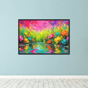 Abstrakter expressionistischer Blumengarten auf Le Leinwanddruck