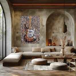 Abstrakter Expressionistischer E-Gitarre-Tropfen-K Poster
