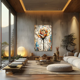 Abstrakter expressionistischer Rosenmalerei modern Poster