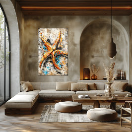 Abstrakter expressionistischer Seestern-Malerei Kü Poster