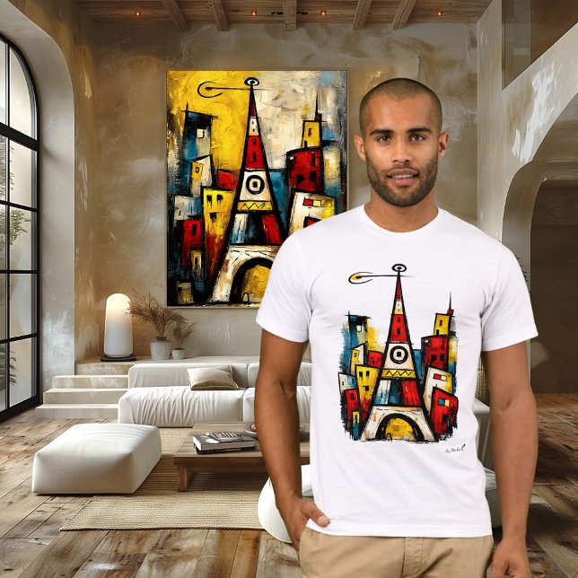 Abstrakter expressionistischer Stadtblick | Modern T-Shirt (Von Creator hochgeladen)