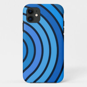 Abstrakter Fall "Black and Blue Curves" iPhone 11 Hülle