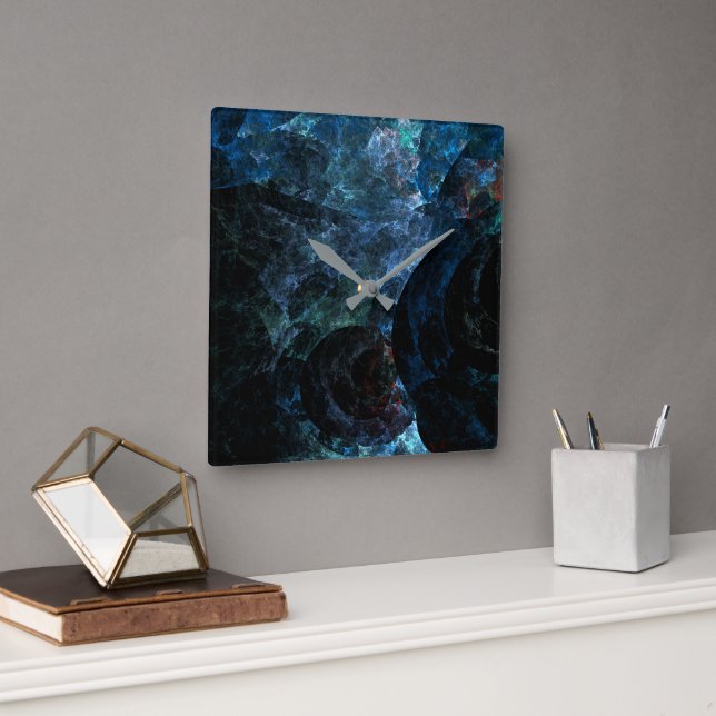 Abstrakter Fall Blue Opal für RAZR Quadratische Wanduhr (Büro)