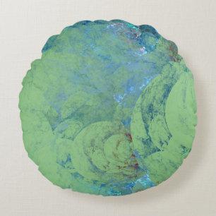 Abstrakter Fall Blue Opal für RAZR Rundes Kissen