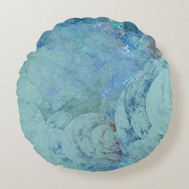 Abstrakter Fall Blue Opal für RAZR Rundes Kissen (Vorderseite)
